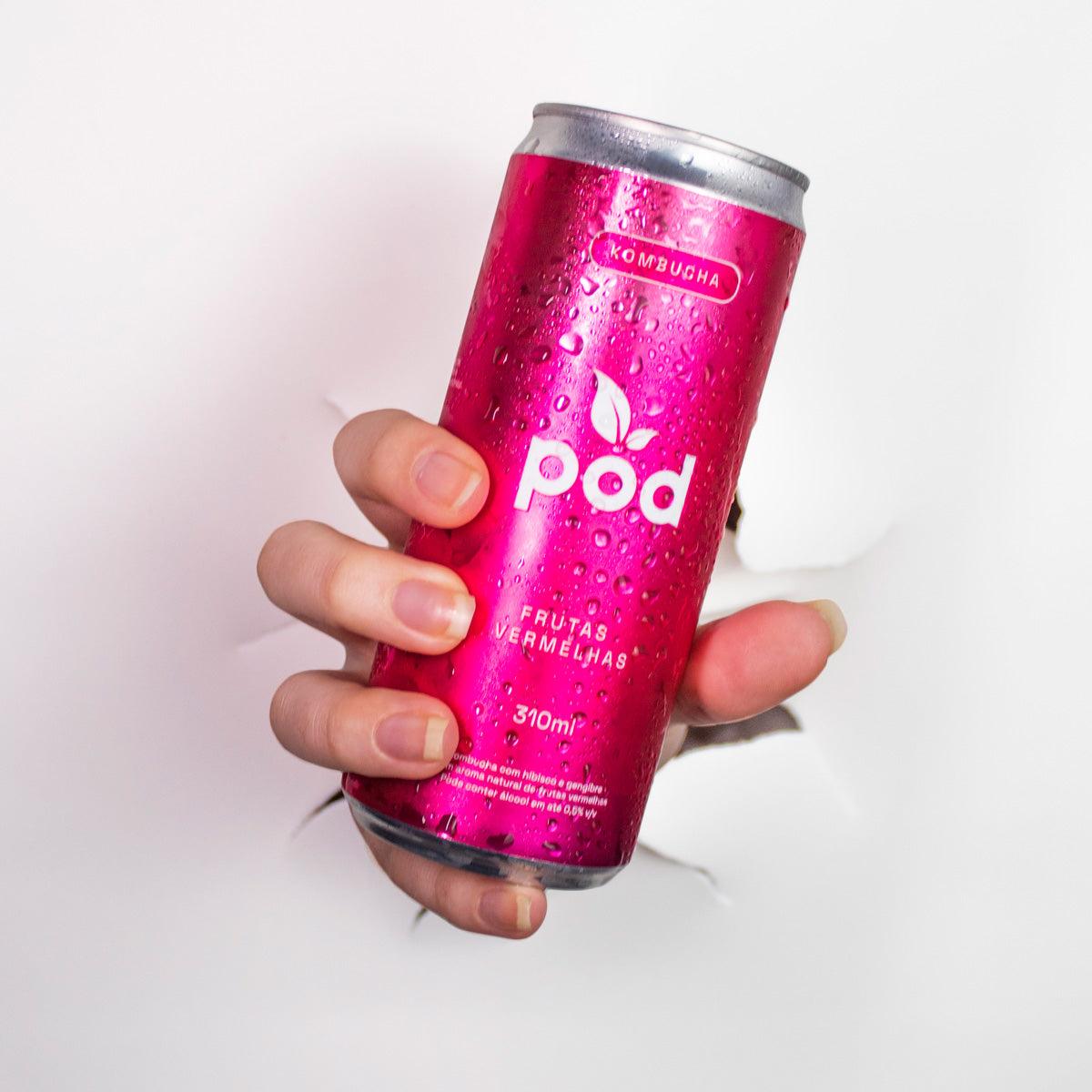 Kit 3 Kombuchas Pod 310ml - Pod Kombucha - Lata Kombucha 310ml