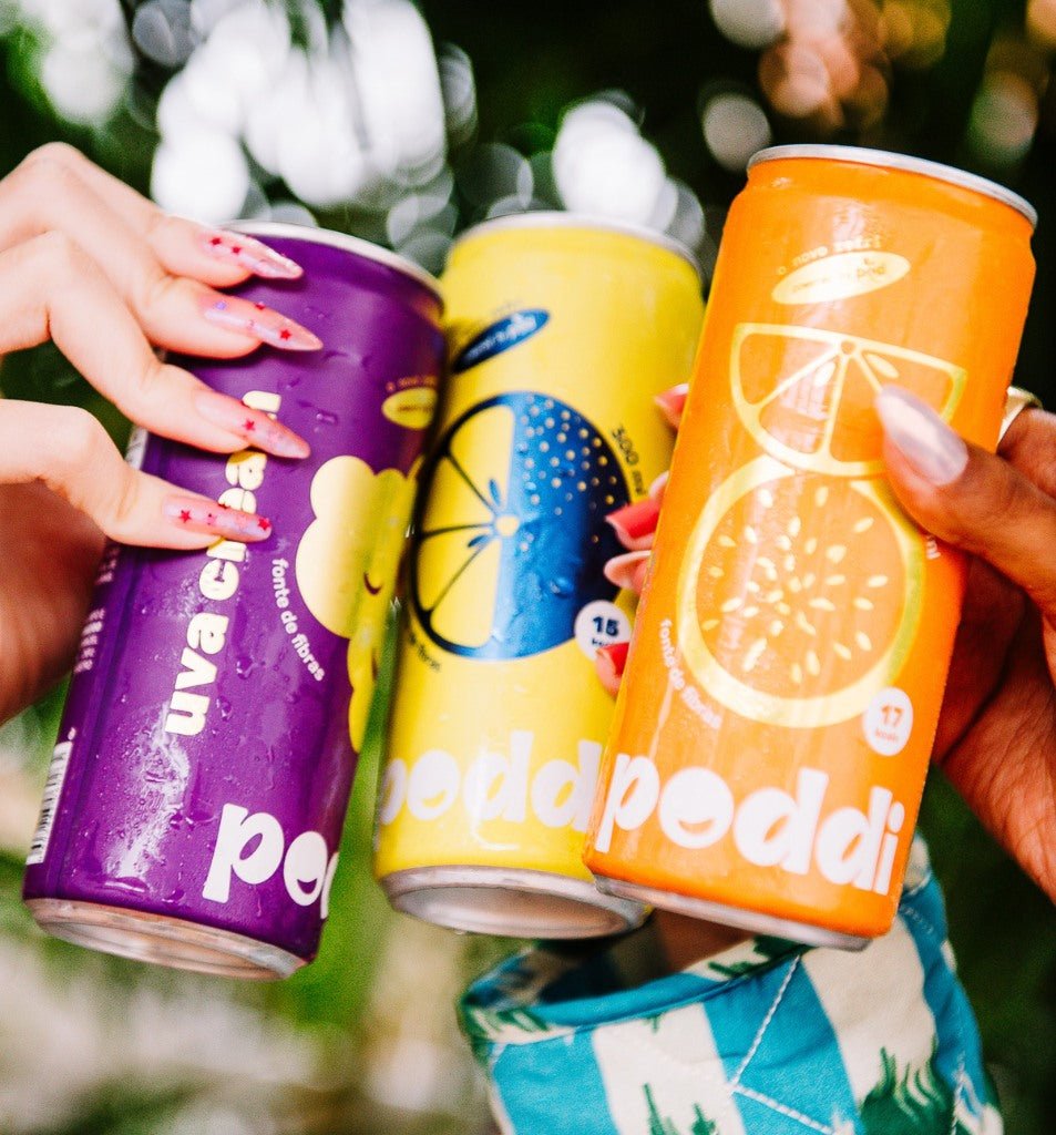 Kit 12 Refrigerantes Poddi 100% Natural Sem Açúcar