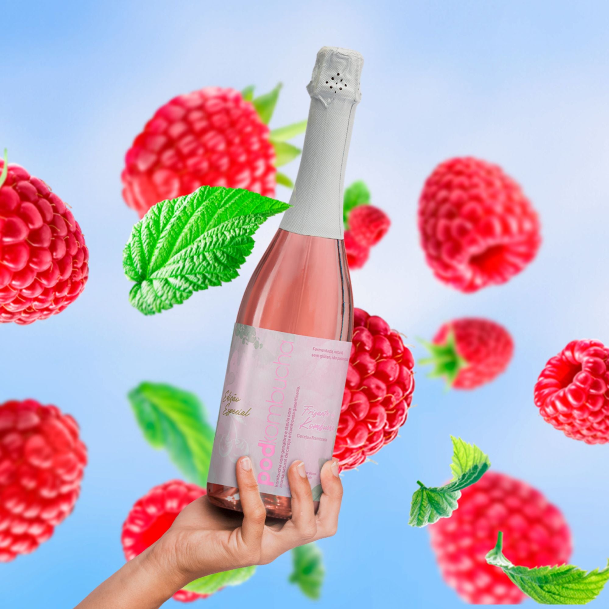 Espumante de Kombucha Cereja e Framboesa - Pod 750ml – Pod Kombucha