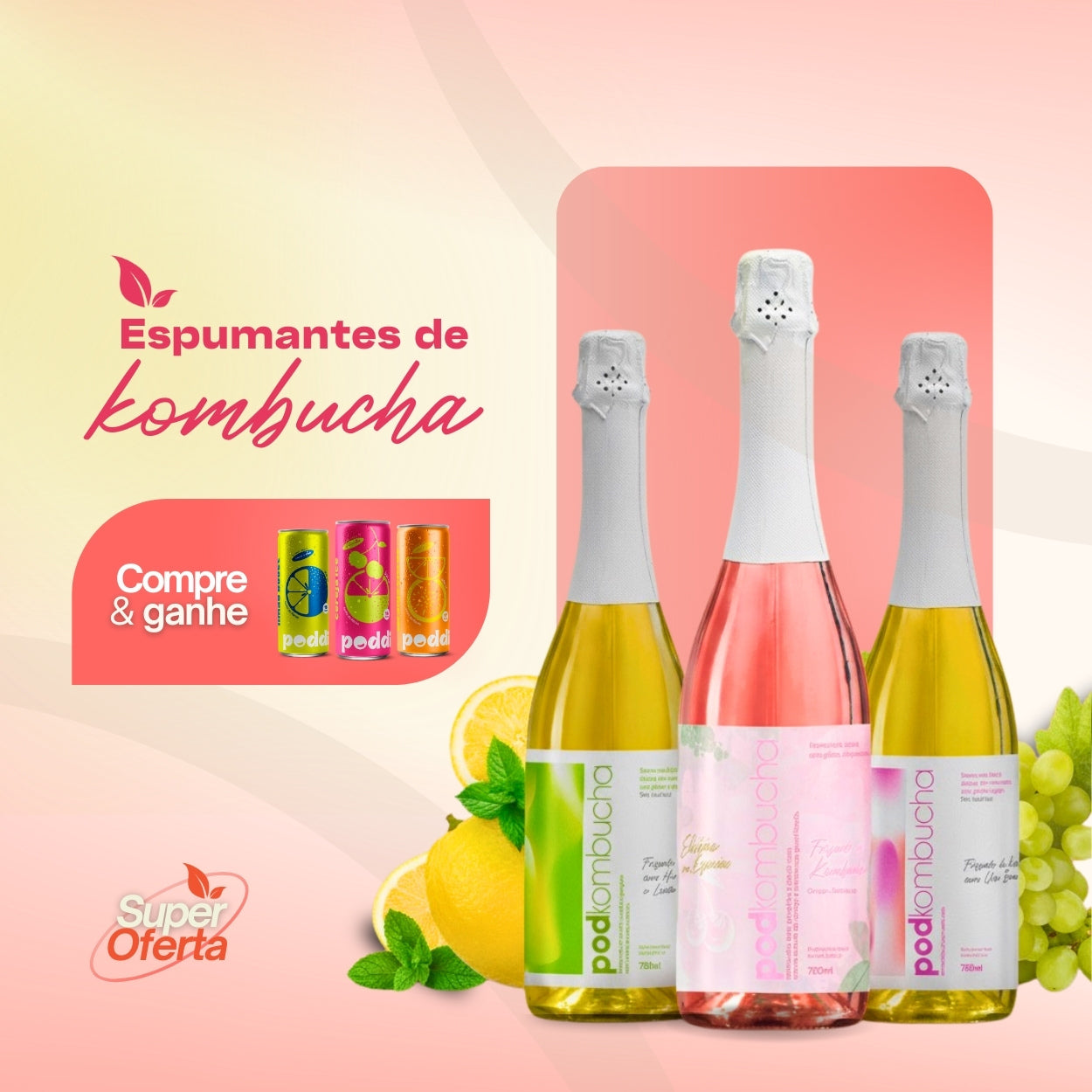 Espumantes de Kombucha da Pod - Compre e Ganhe 3 Poddi™