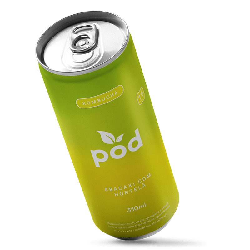 Kit 3 Kombuchas Pod 310ml - Pod Kombucha - Lata Kombucha 310ml