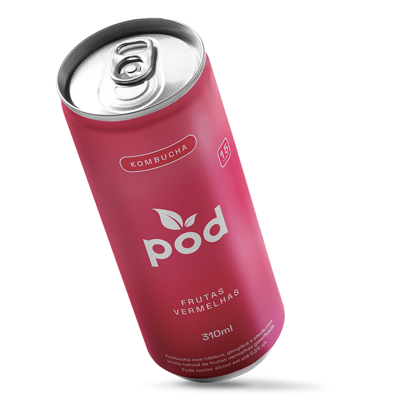 Kit 3 Kombuchas Pod 310ml - Pod Kombucha - Lata Kombucha 310ml