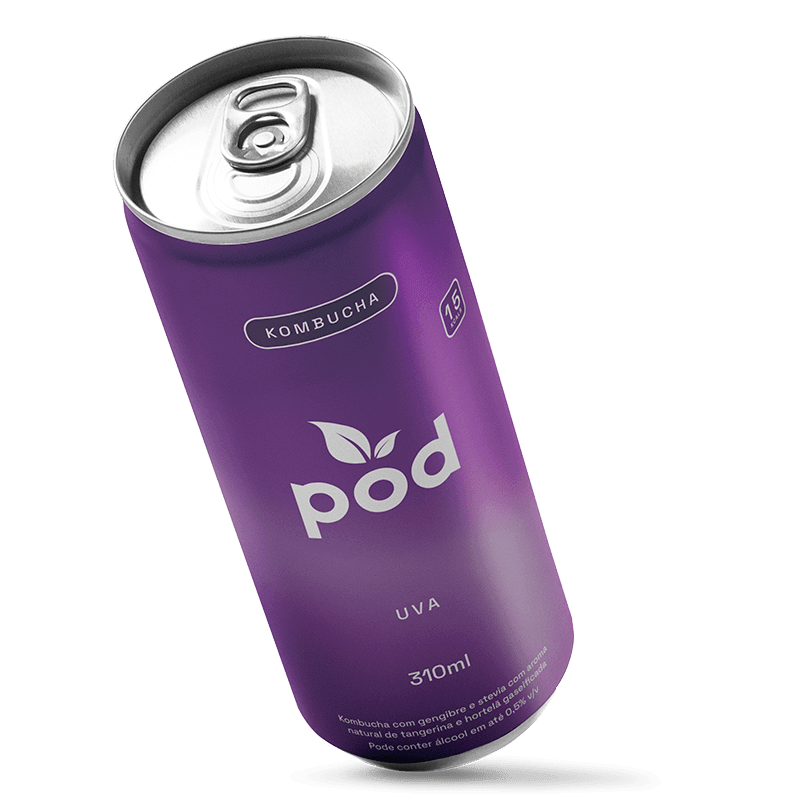 Kit 3 Kombuchas Pod 310ml - Pod Kombucha - Lata Kombucha 310ml