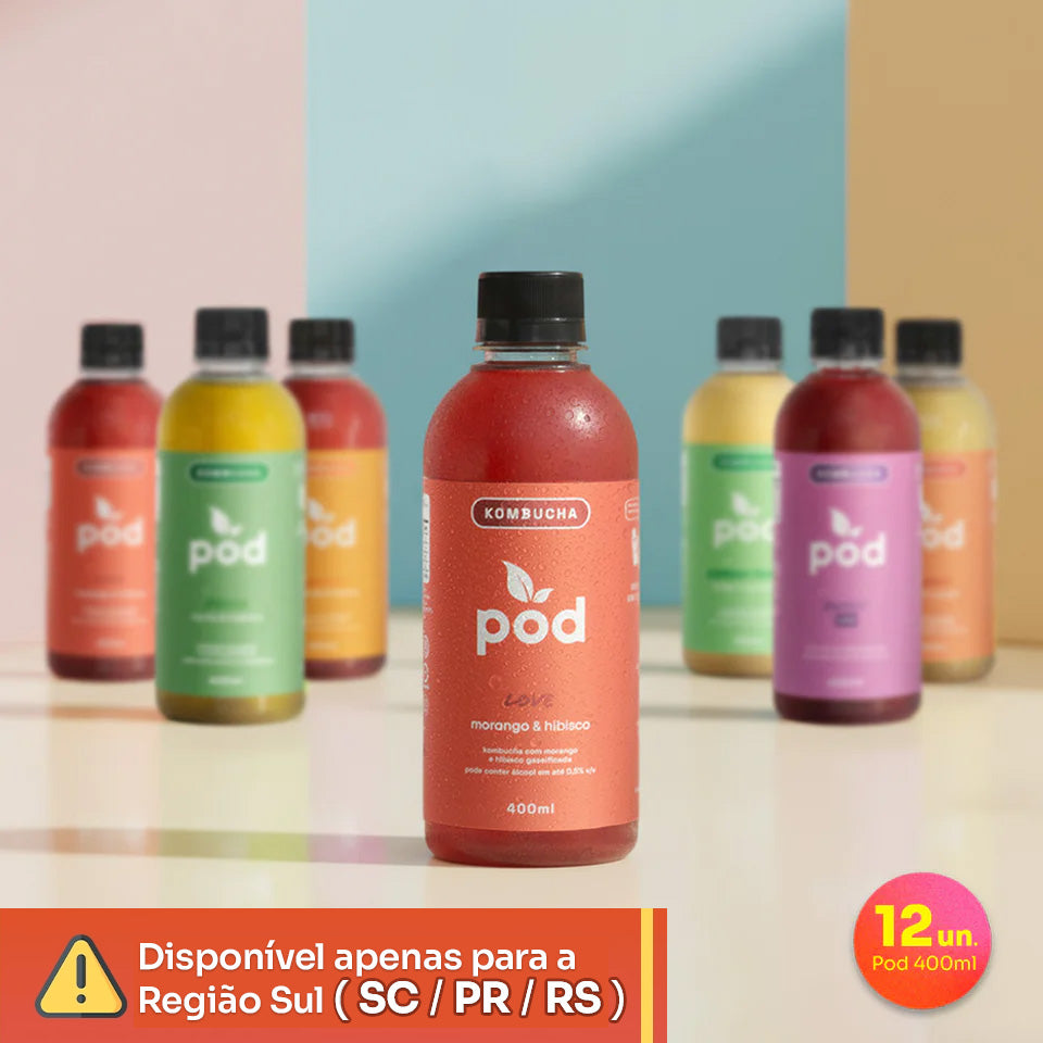 Kit 12 Kombuchas Tradicionais 400ml (SC, RS, PR, SP) - CLUBE