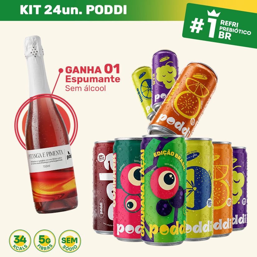 24 Refris Saudáveis da Poddi - Ganha 01 Espumante Sem Álcool