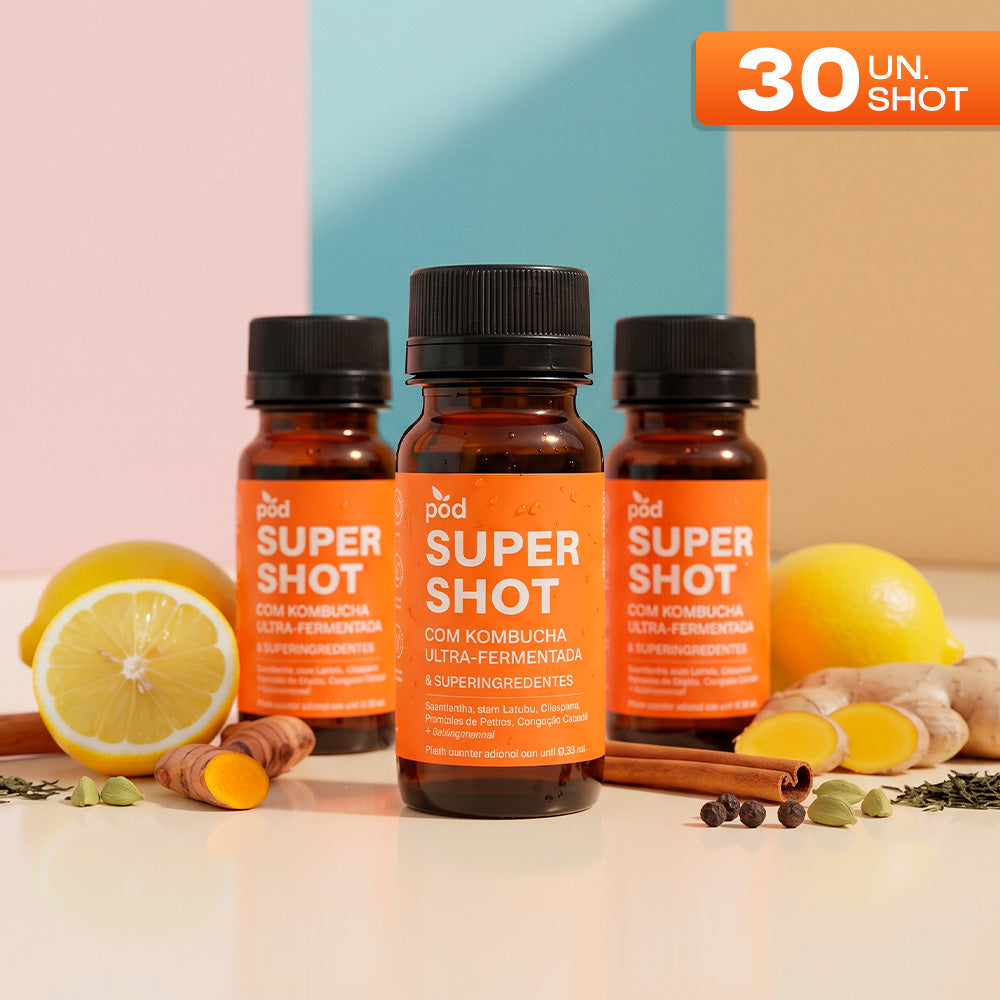 Kit mensal 30 Super Shots Pod 50ml Imunidade Digestão