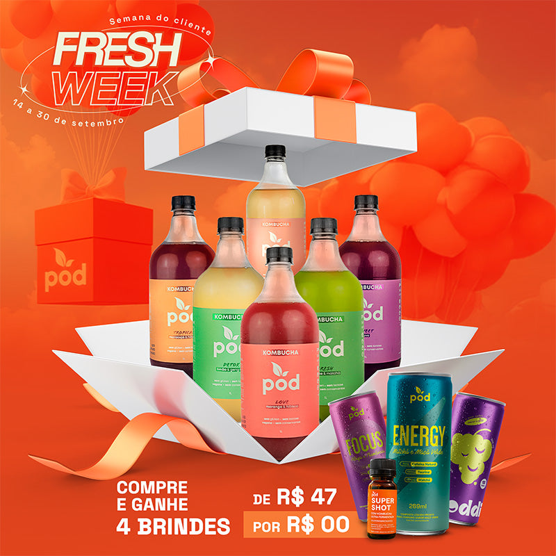 Fresh Week: Kit 9 Kombuchas 1L (Compre e Ganhe)