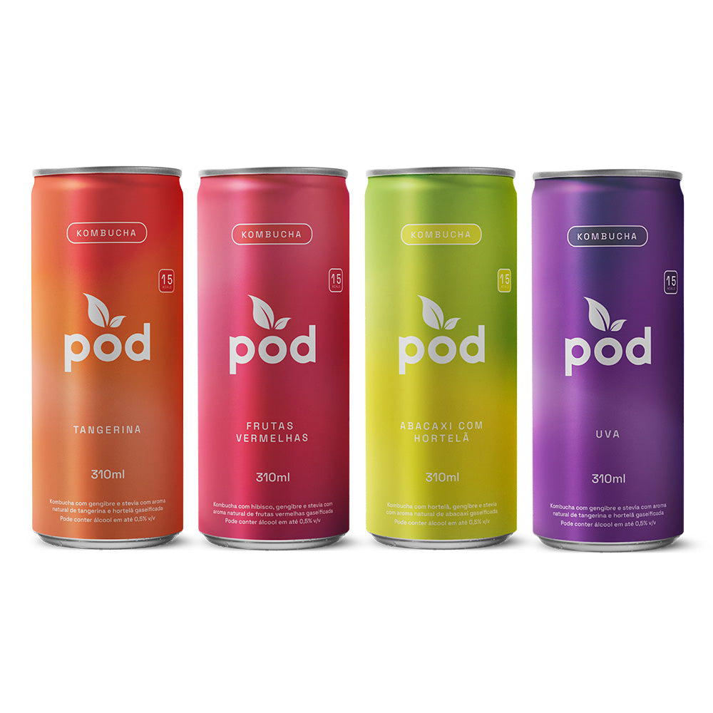 12 Kombuchas + 12 Smart Drinks - Pod Kombucha - Mix de Produtos