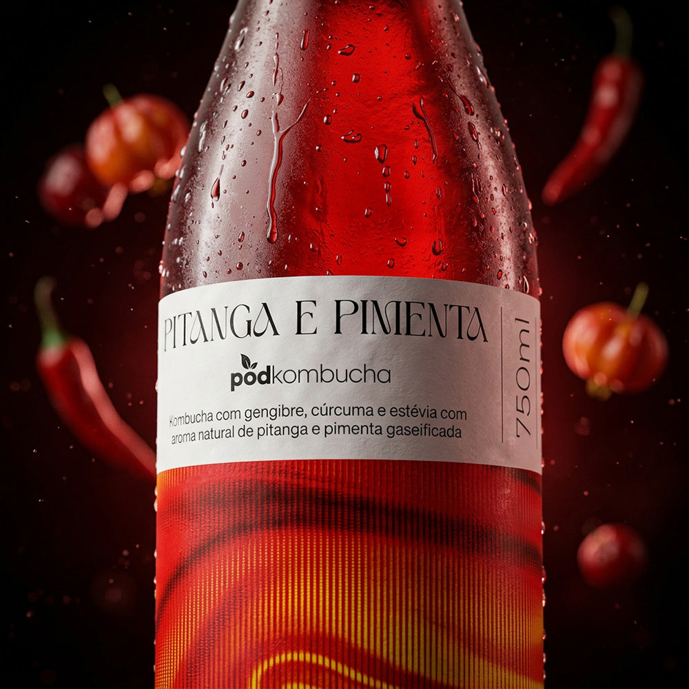 Espumante de Kombucha de Pitanga e Pimenta - Pod 750ml