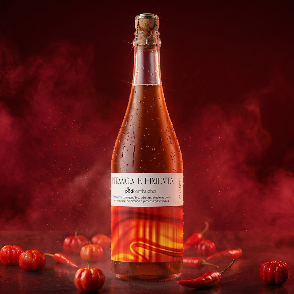 Espumante de Kombucha de Pitanga e Pimenta - Pod 750ml