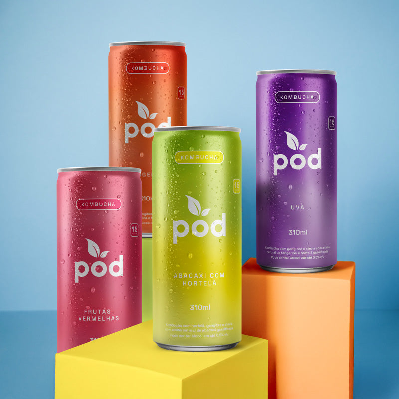 Kit de Kombuchas Pod 310ml Probiótico Natural Saudável