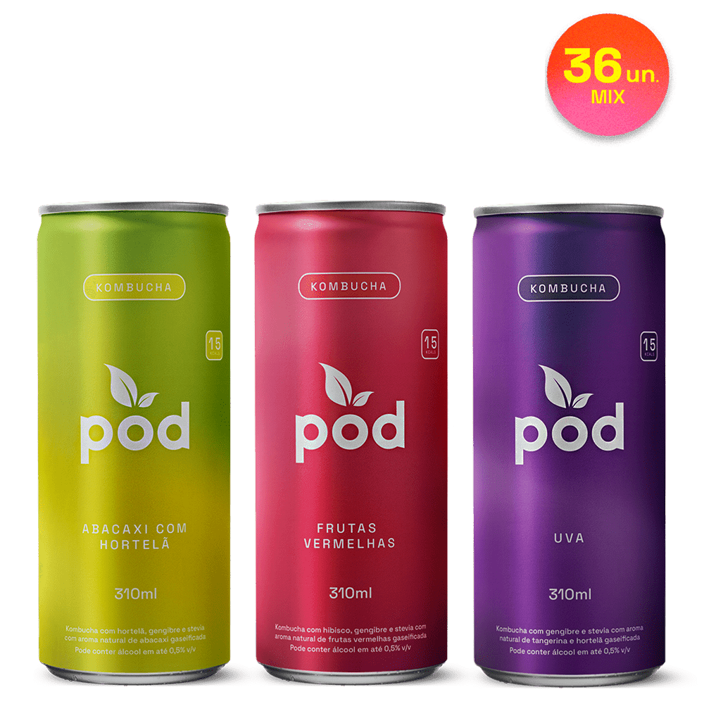 Kit de Kombuchas Pod 310ml - Pod Kombucha - Lata Kombucha 310ml