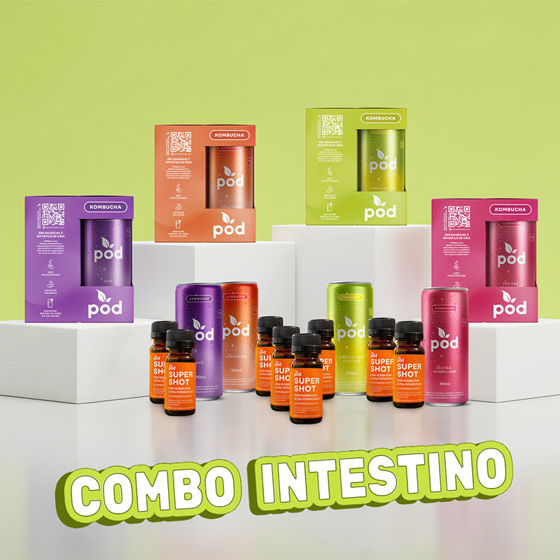 COMBO INTESTINO: 12 Kombuchas + 15 Super Shots