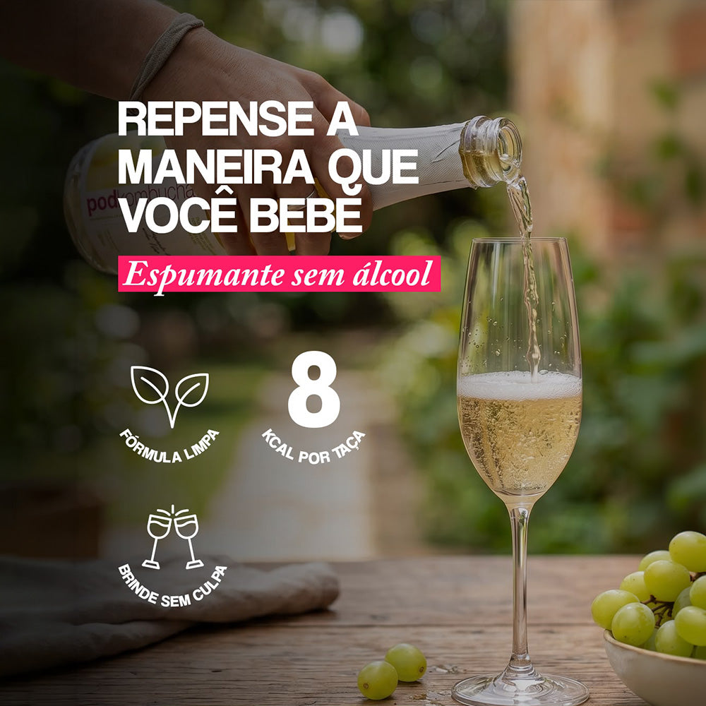 Compre 4 Espumantes Sem Álcool e Ganhe 4 Kombuchas Pod Lata